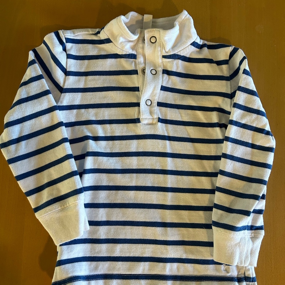 Janie and Jack Navy and White Striped Shirt - Toddler boys size 3